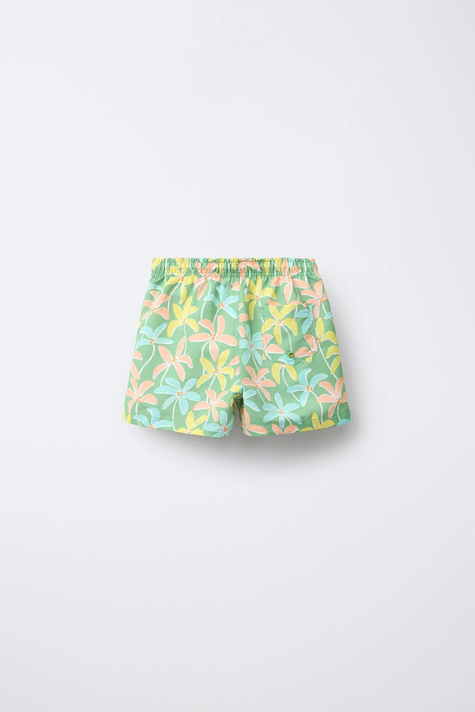 6-14 YEARS/REGULAR PALM TREE SWIM SHORTS