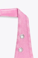 HALTER T-SHIRT WITH RINGS