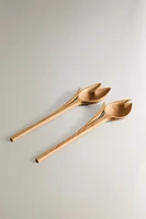 ENSEMBLE COUVERTS SALADE BOIS TULIPES (LOT DE 2)