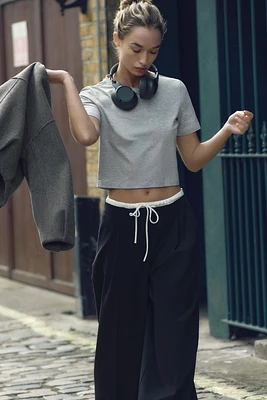 PANTALON LARGE À TAILLE DOUBLE