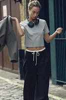 PANTALON LARGE À TAILLE DOUBLE