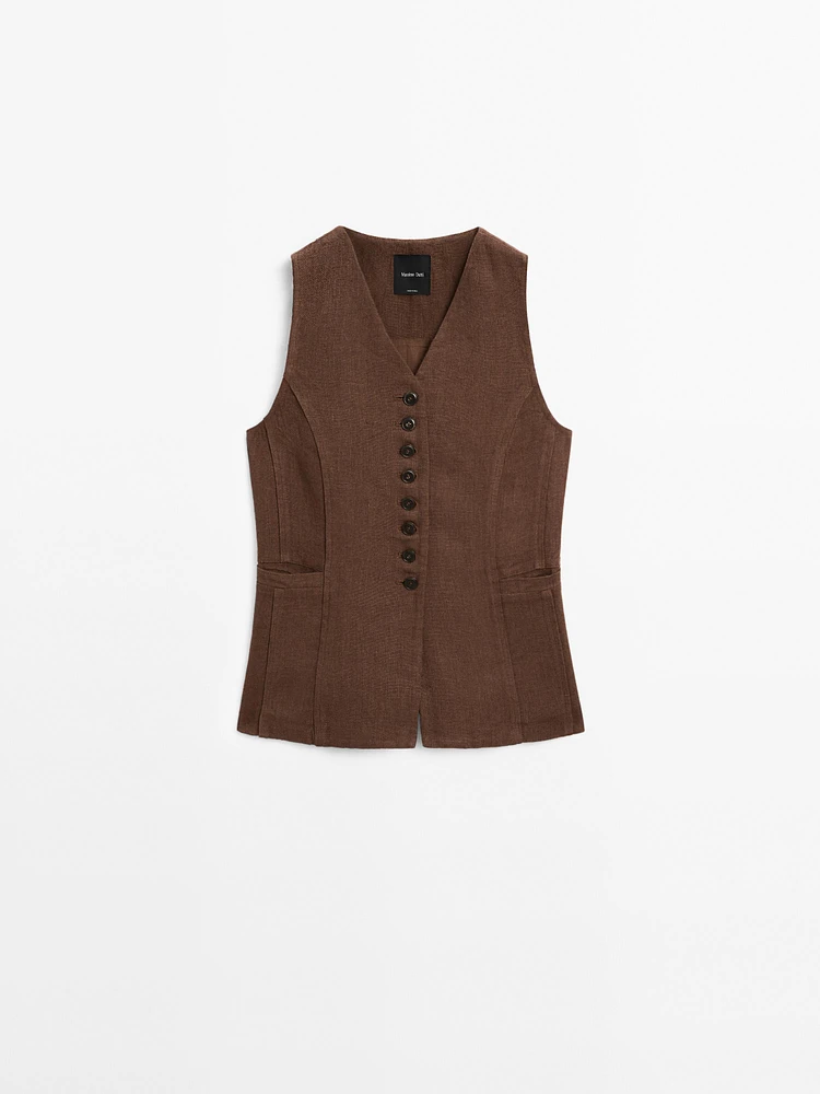 Gilet long en lin