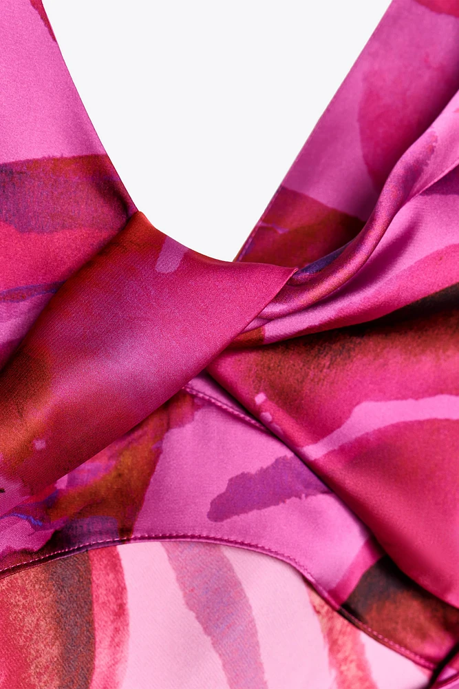 PRINTED MIDI DRESS