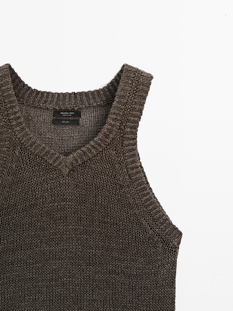 100% linen knit top
