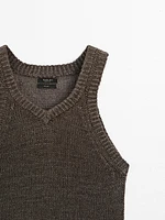 100% linen knit top