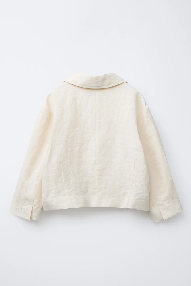 BLAZER CROPPED 100 % LIN