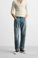 JEAN STRAIGHT FIT REGULAR DÉCHIRÉ