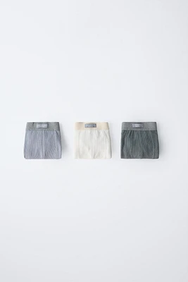 AGES 6-14/ THREE-PACK OF BOXERS WITH LABEL