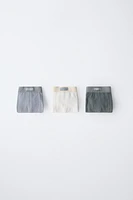 AGES 6-14/ THREE-PACK OF BOXERS WITH LABEL