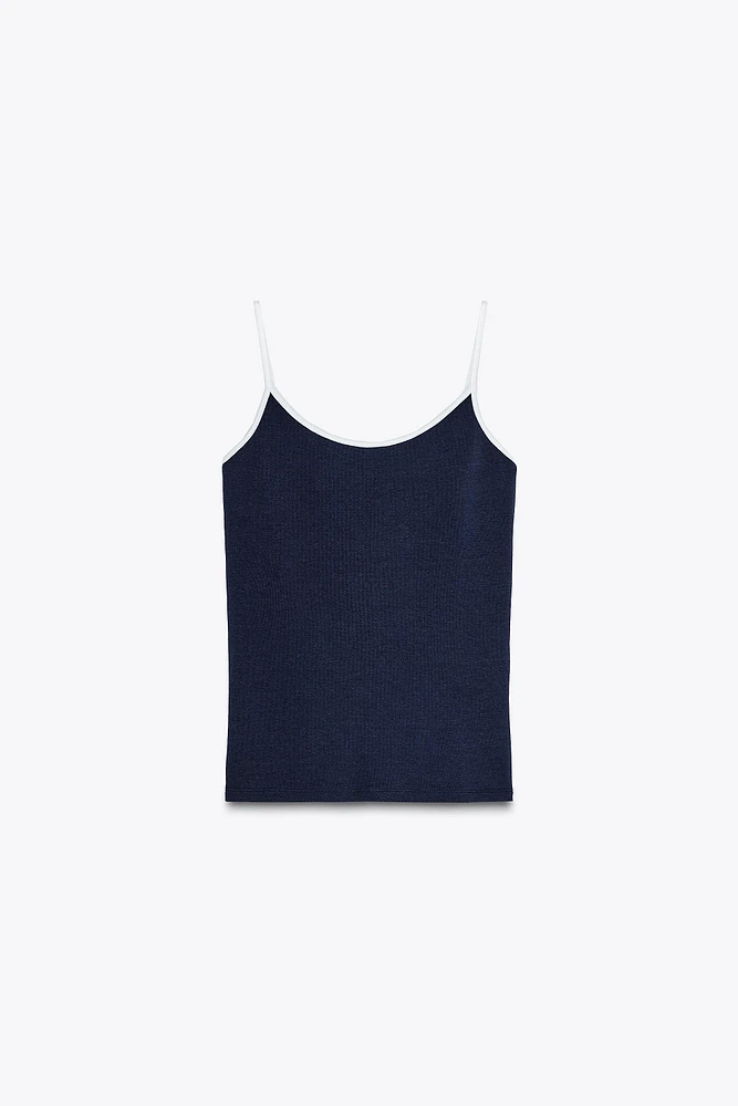 CONTRAST PIPING T-SHIRT