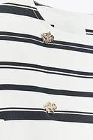 STRIPED SHORT SLEEVE BLAZER