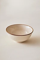 PORCELAIN MINI BOWL WITH ANTIQUE FINISH RIM