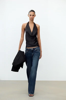 HALTER SATIN EFFECT TOP