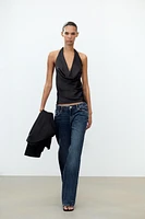 HALTER SATIN EFFECT TOP