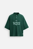EMBROIDERED BOXY FIT POLO SHIRT