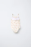 2-6 YEARS/ CHERRY RIB SWIMSUIT