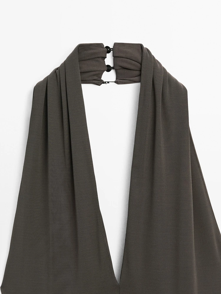 Robe longue fluide à encolure américaine - STUDIO