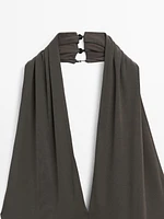 Robe longue fluide à encolure américaine - STUDIO
