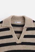 STRIPED KNIT POLO