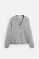 V-NECK COTTON SWEATER