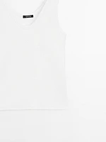 Cotton blend strappy top