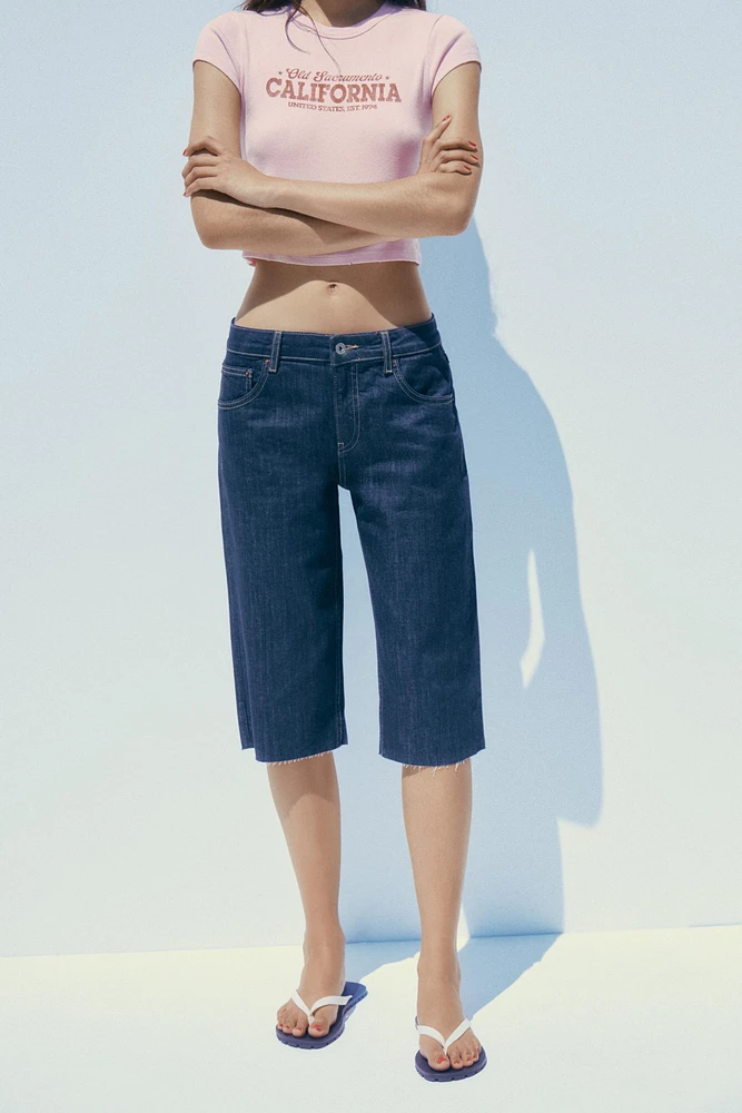 TRF MID-RISE CAPRI DENIM SHORTS