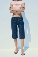 TRF MID-RISE CAPRI DENIM SHORTS