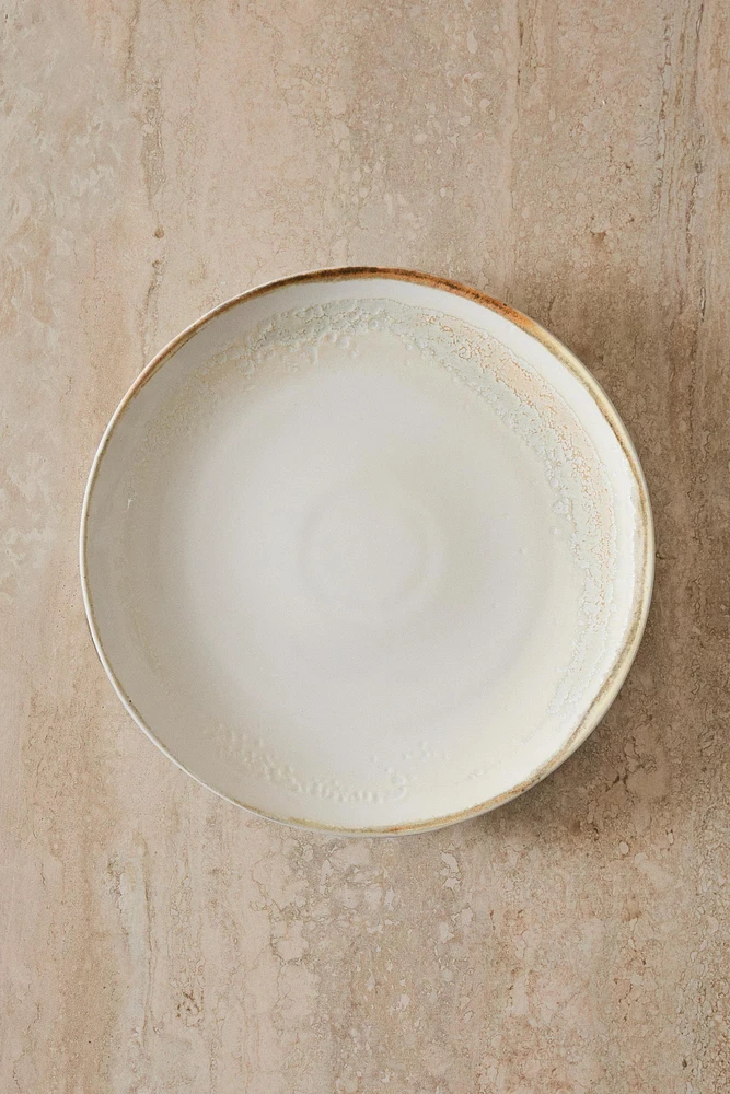ROUND STONEWARE SERVING DISH