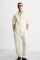 LIMITED EDITION HERRINGBONE LINEN-WOOL PANTS