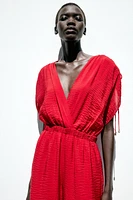WIDE V-NECK JUMPSUIT