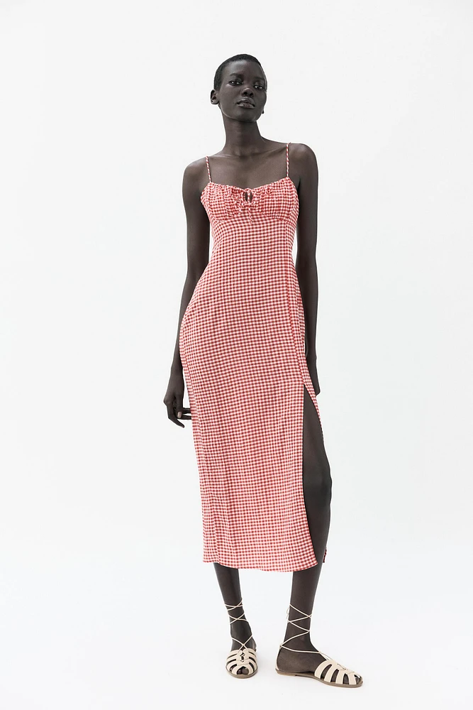ROBE MI-LONGUE À CARREAUX VICHY
