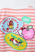 T-SHIRT PIÈCES ET IMPRIMÉ RAYURES HELLO KITTY © SANRIO