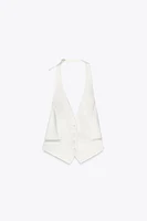 TOP GILET SATINÉ DOS NU