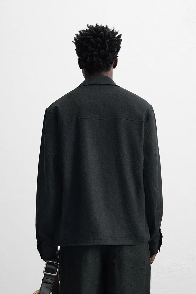 100% LINEN OVERSHIRT