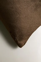 PLAIN FAUX FUR THROW PILLOW COVER