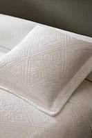 COTTON THROW PILLOW COVER WITH A GEOMETRIC DESIGN