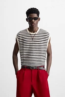 STRIPED KNIT TANK TOP