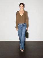 Textured shirt with ruffles