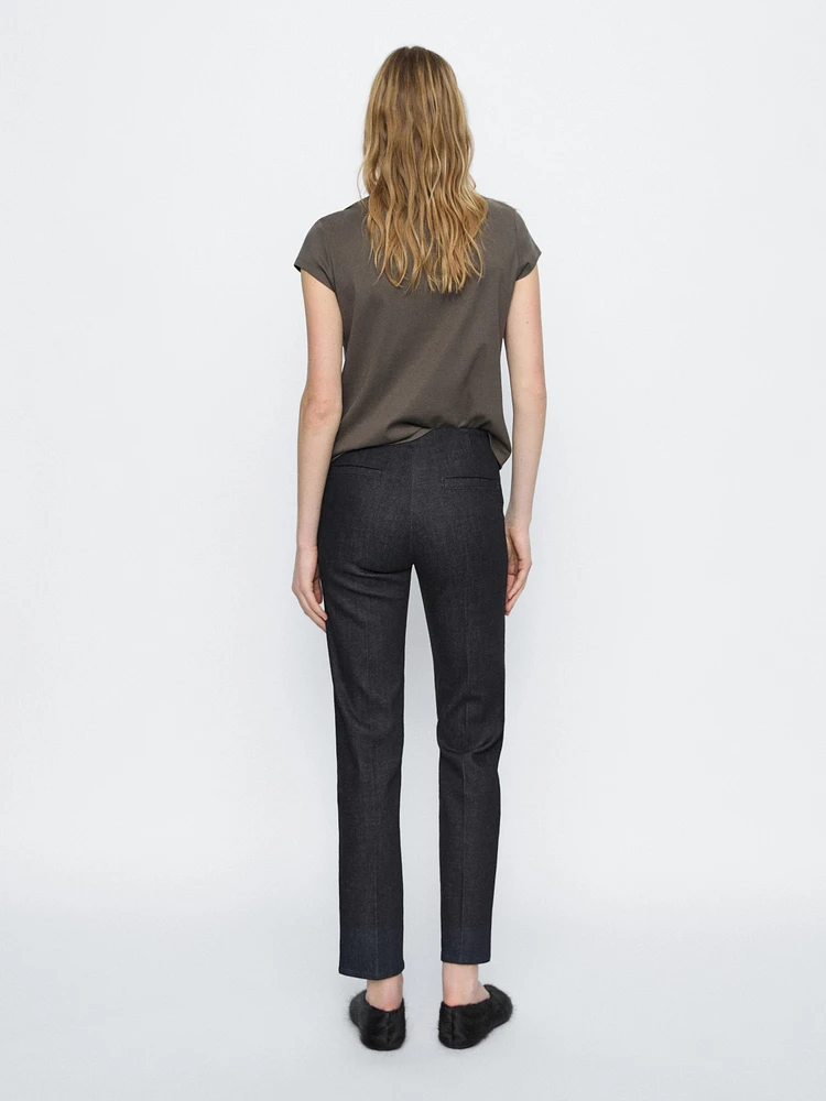 Pantalon slim en coton mélang