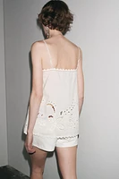 ZW COLLECTION EMBROIDERED TOPSTITCHING TOP