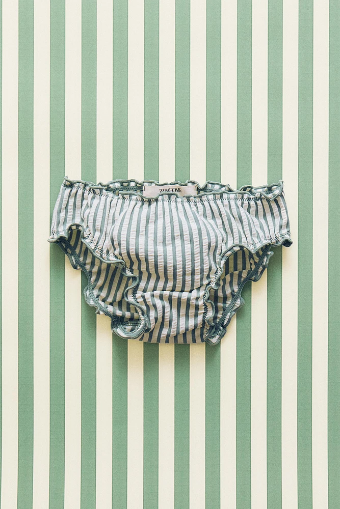 CHILDREN’S STRIPED RUFFLED BEACH BIKINI BOTTOMS