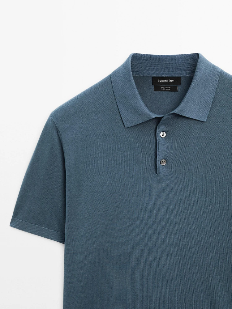 Polo en maille de coton à manches courtes