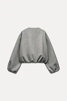 ELASTICATED TRIM SOFT BOMBER JACKET