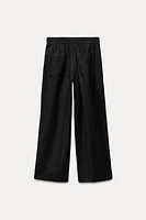 ELASTIC WAIST WIDE LEG PANTS