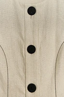 LINEN MINI DRESS WITH TOPSTITCHING
