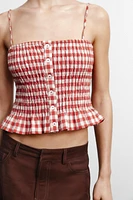 GINGHAM CROPPED TOP