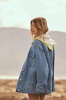 TRF OVERSIZED DENIM JACKET WITH SCARF