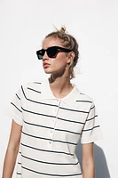 STRIPED KNIT MINI DRESS