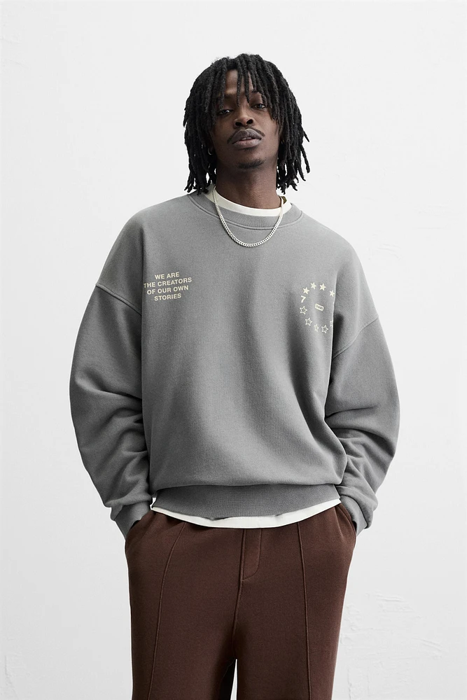 TEXT WASHED SWEATSHIRT