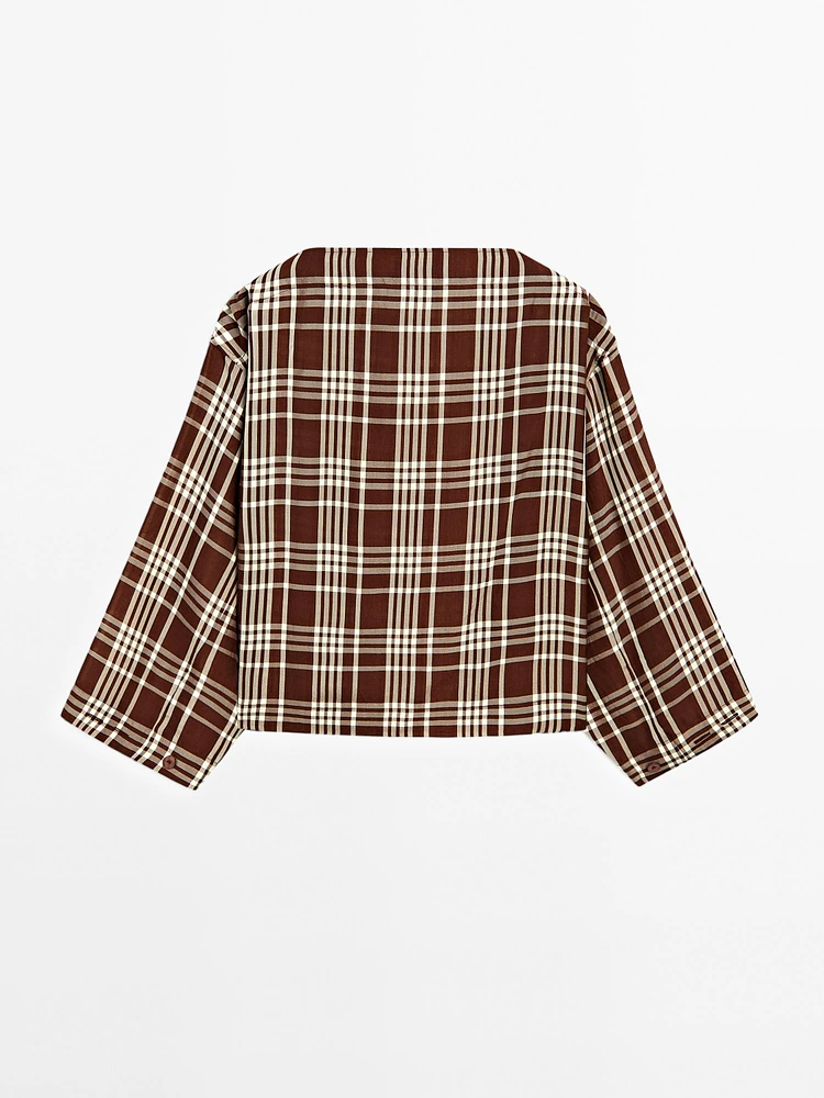 Flowing check blouse